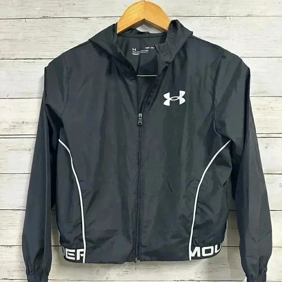 Under Armour Black Windbreaker Jacket Size M - Picture 1 of 5
